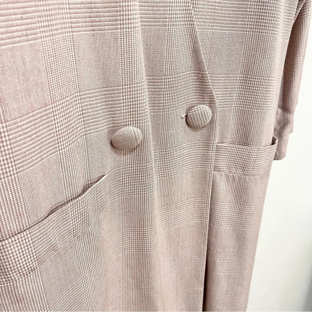 Vintage Ann Taylor Blazer Jacket Beige Long Lined Linen Blend Made In USA Sz 2 - Picture 5 of 13